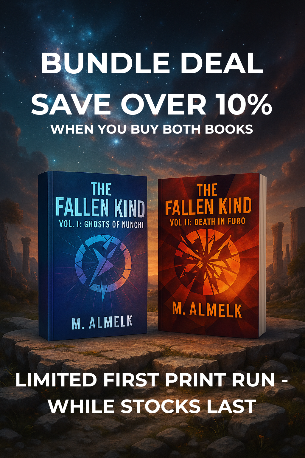 Advert image for bundle deal where readers can save 10% when buying both books together